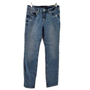 Silver Jeans Womens 30x31 Blue Suki Straight Leg Distressed Stretch 1008211